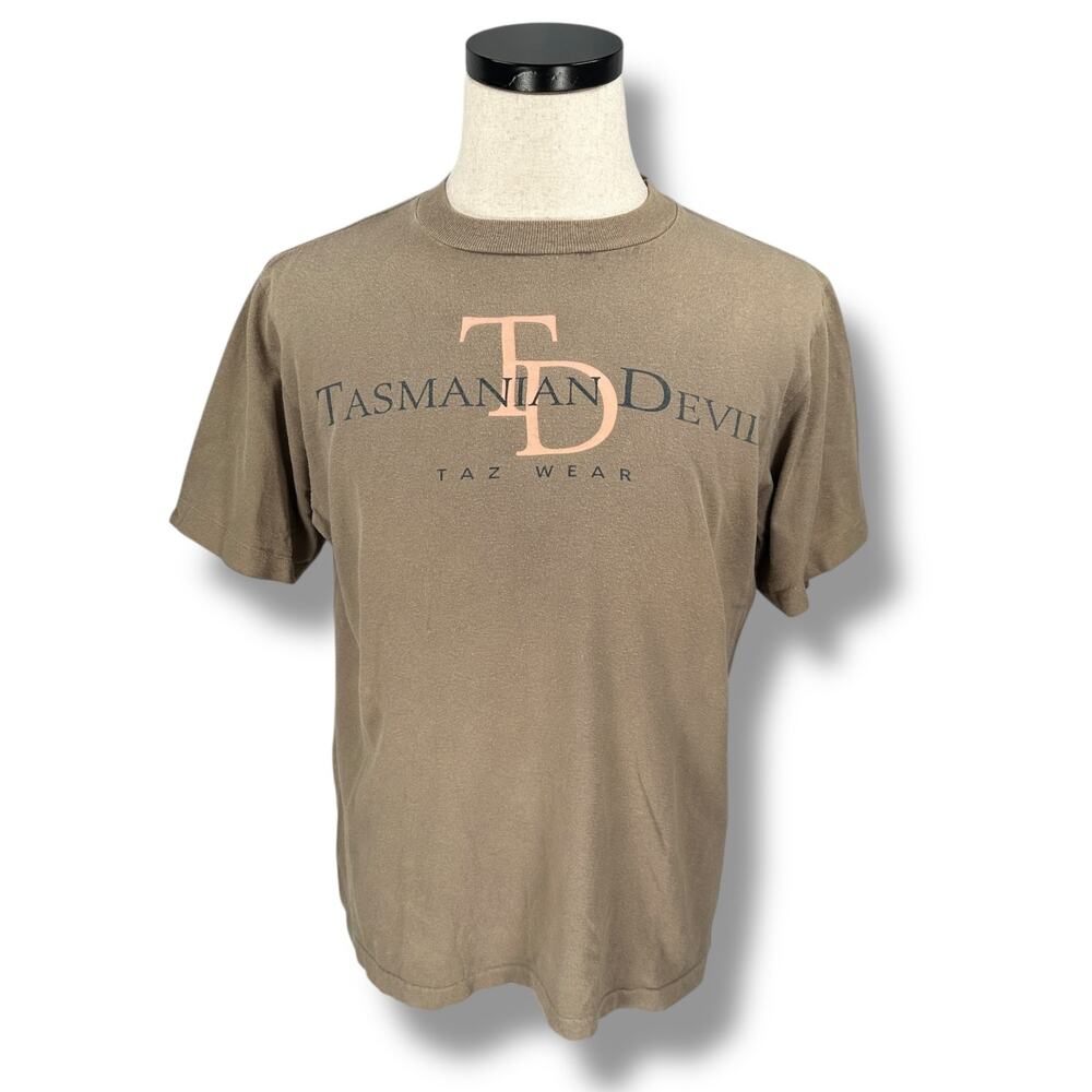 Vintage Taz Wear Tasmanian Devil T-Shirt Men’s Large Brown Big Face USA‎ 90s